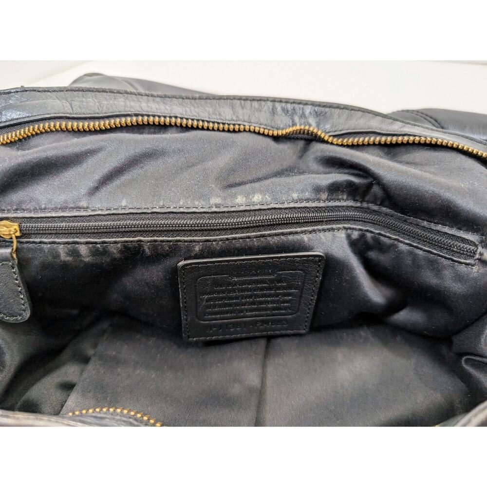 Coach Izzy Leather Carryall Satchel Bag Black Double Handle Purse F24683 - Picture 14 of 16